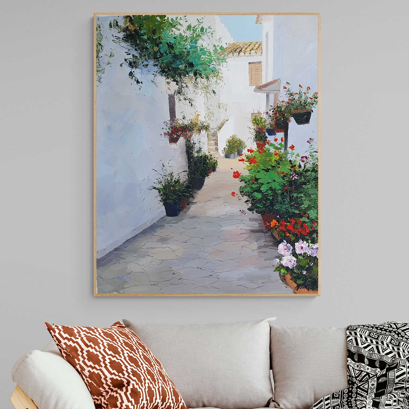 Malen auf der schmalen Straße