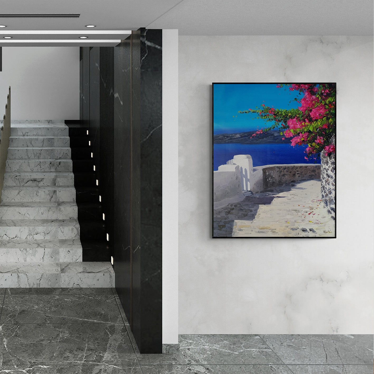 Pintura al Óleo Buganvilla Mar 81x102 cm