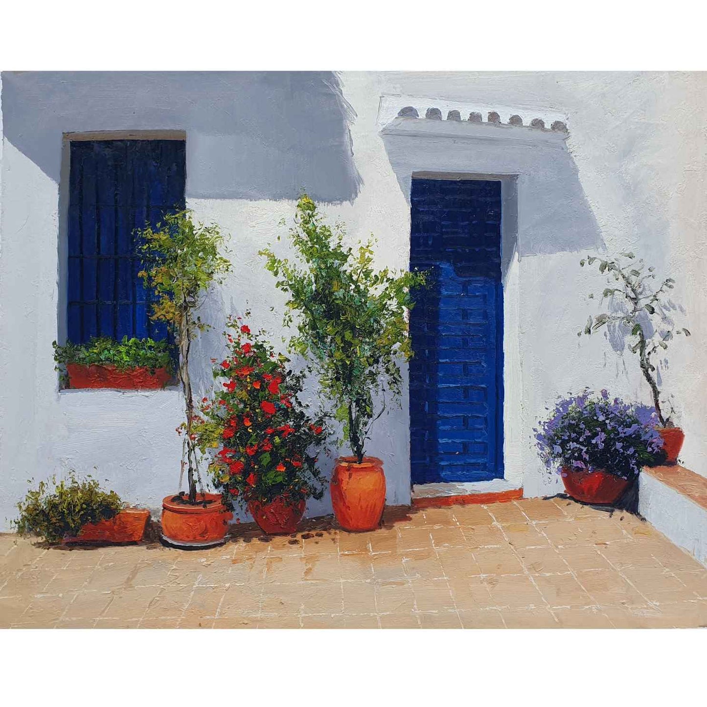 Das Portal und seine Blumen malen