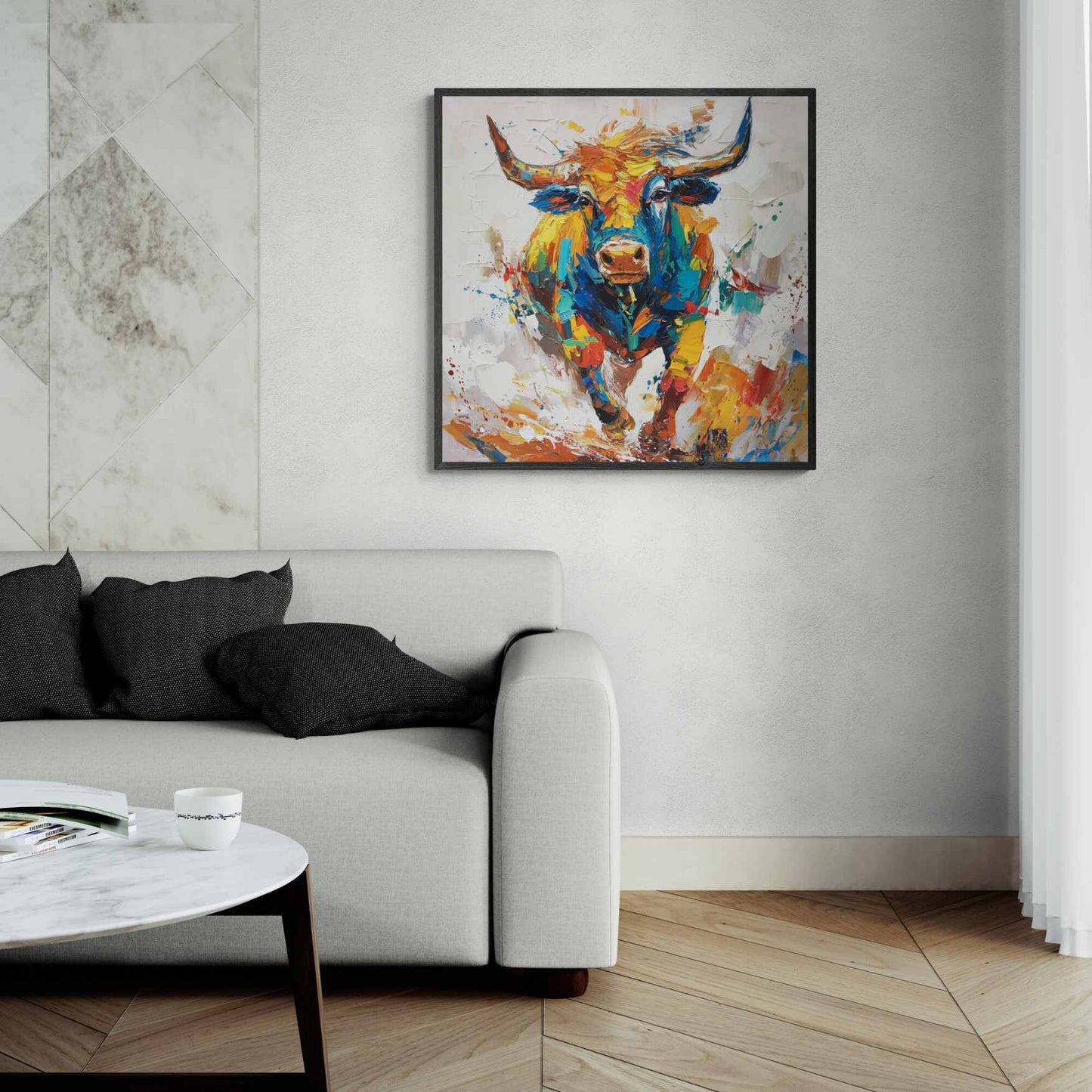 Ölgemälde Bull Burning Gaze