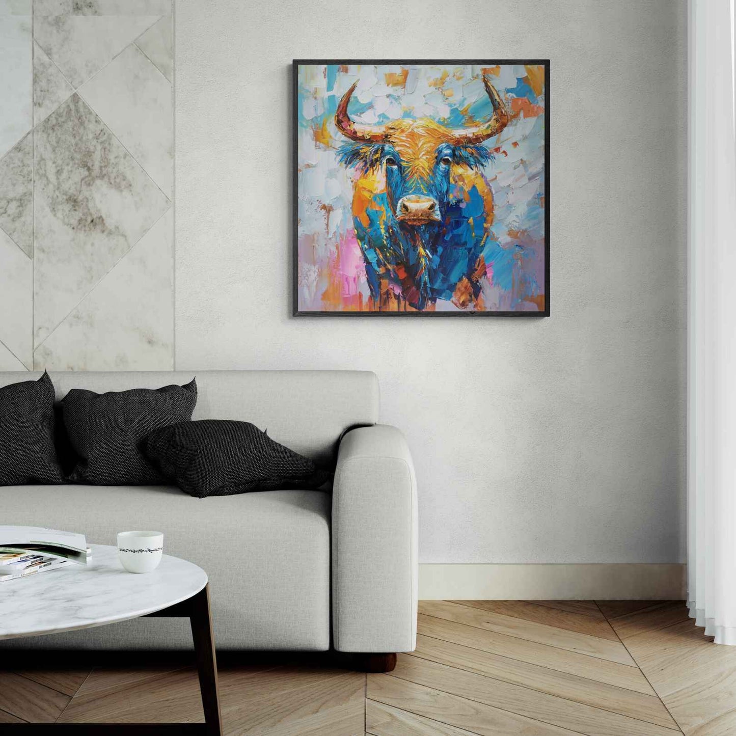 Malerei Oil Bull Stärke und Freiheit