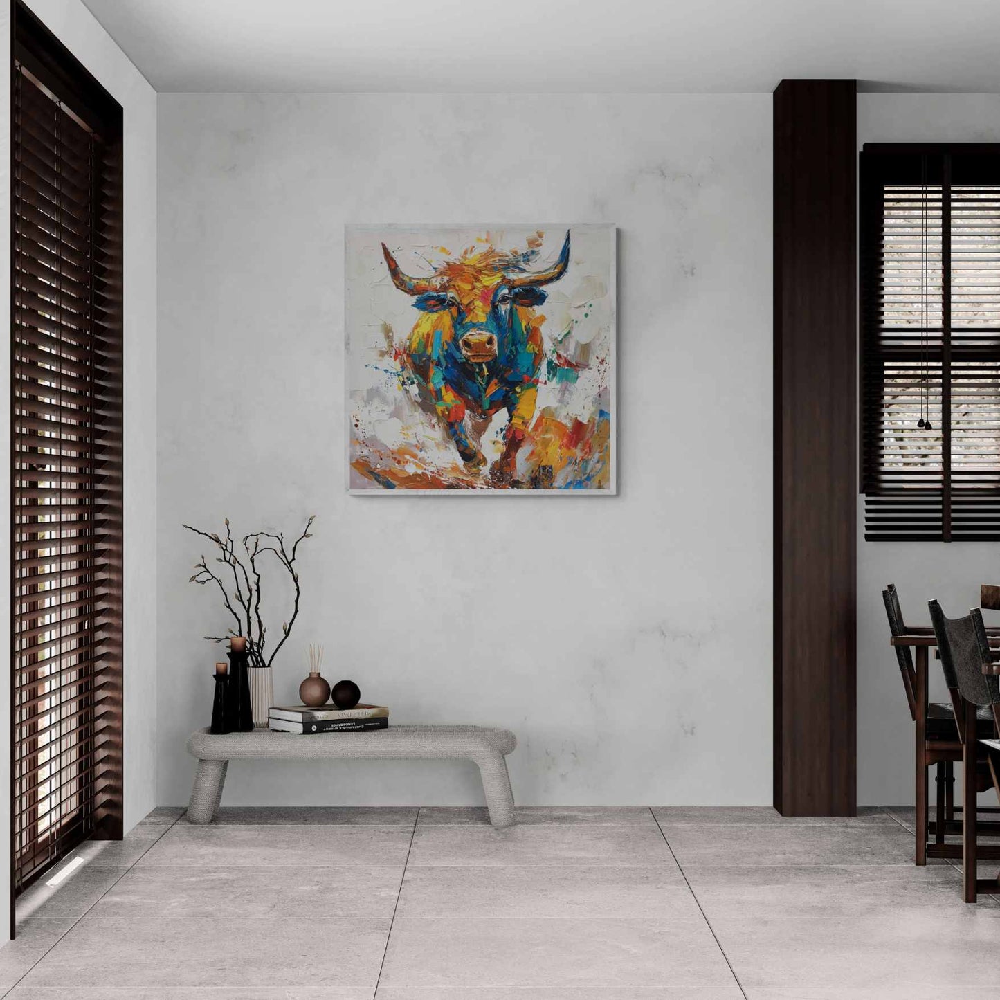 Ölgemälde Bull Burning Gaze