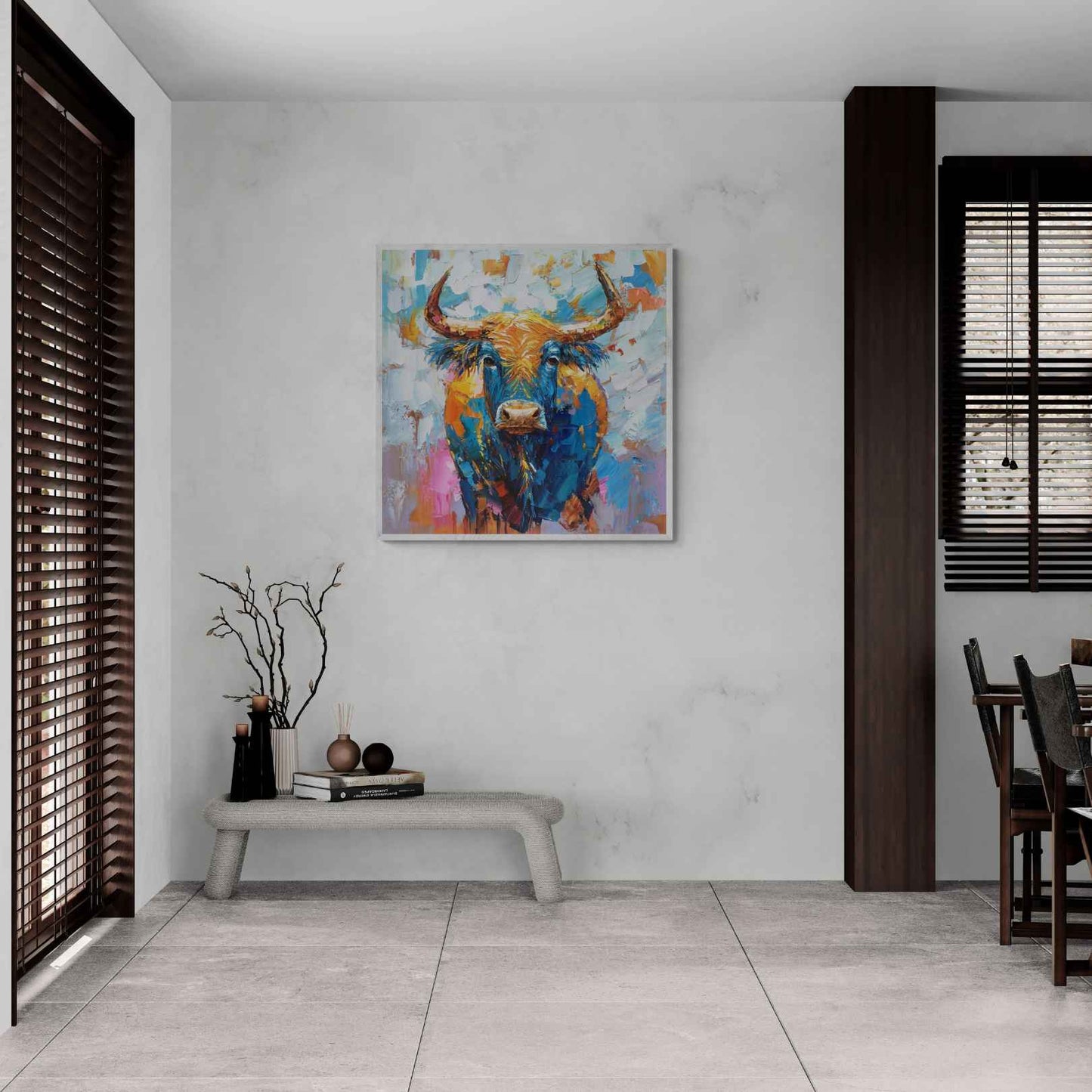 Malerei Oil Bull Stärke und Freiheit