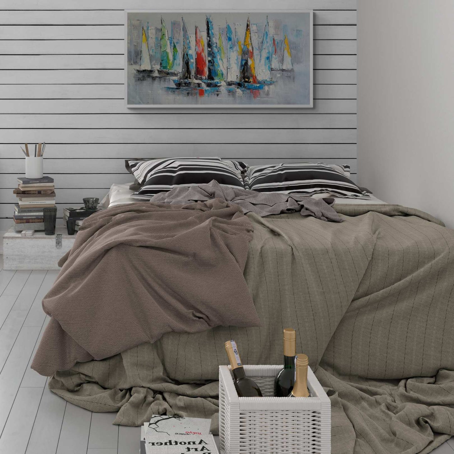 Malen von Segelbootfarben