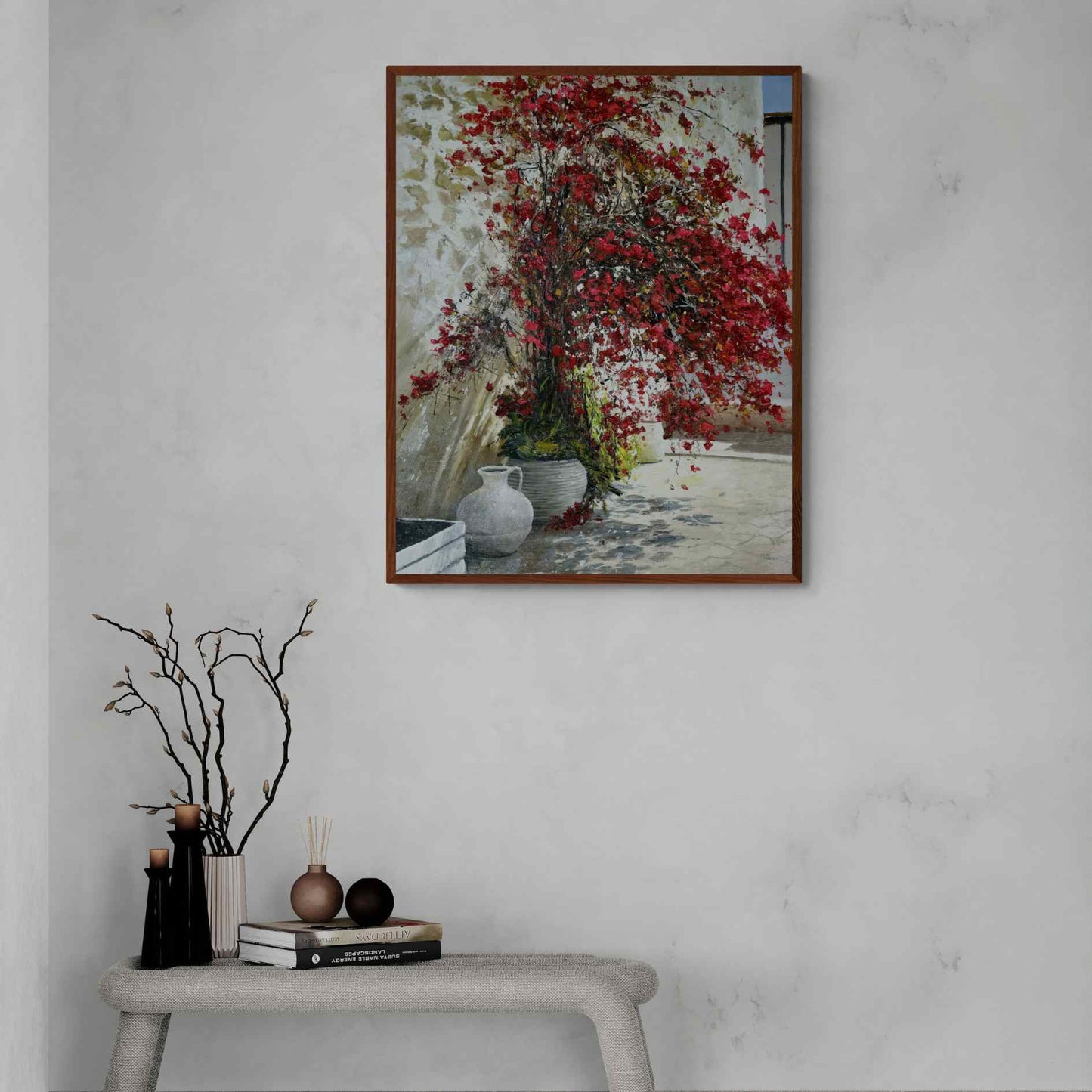 Malerei von Bougainvillea und ihrem Raum