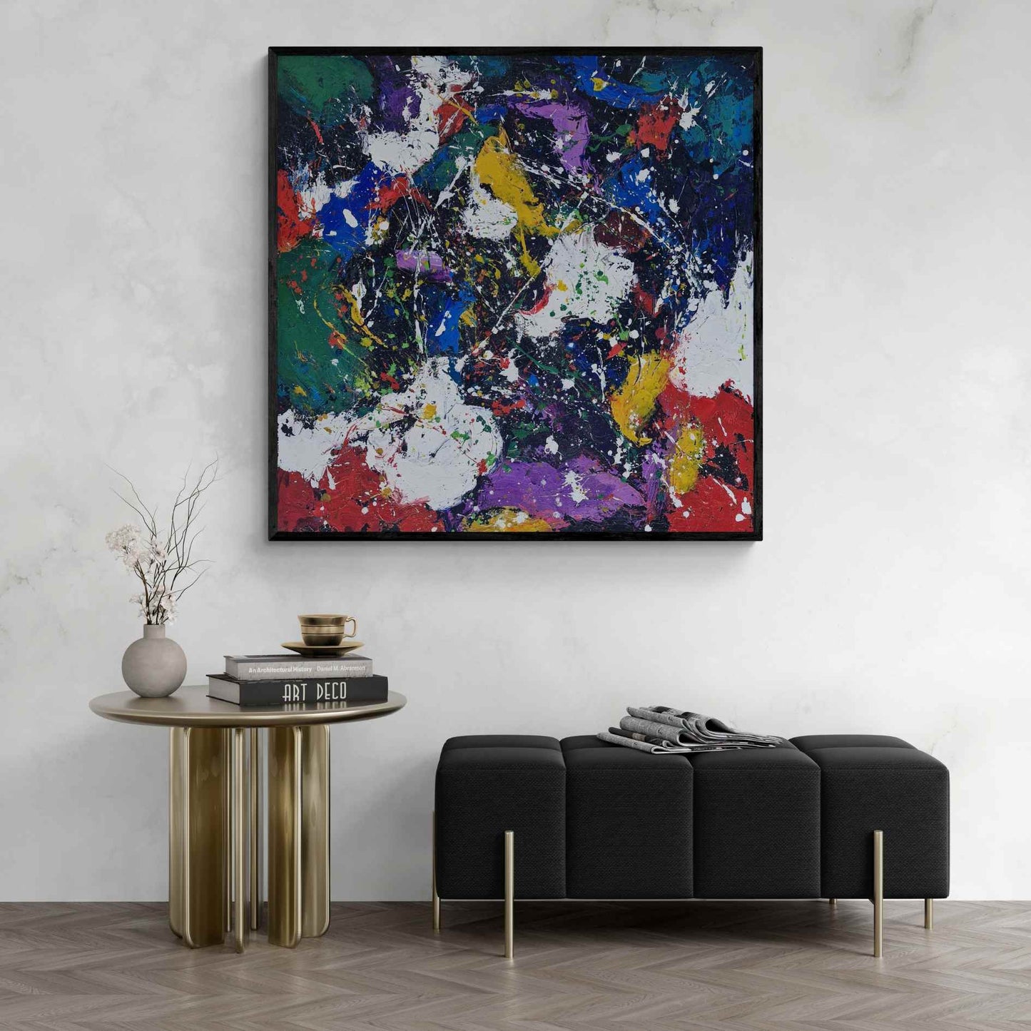 Gemälde Abstrakte Explosionsfreude 102x102 cm