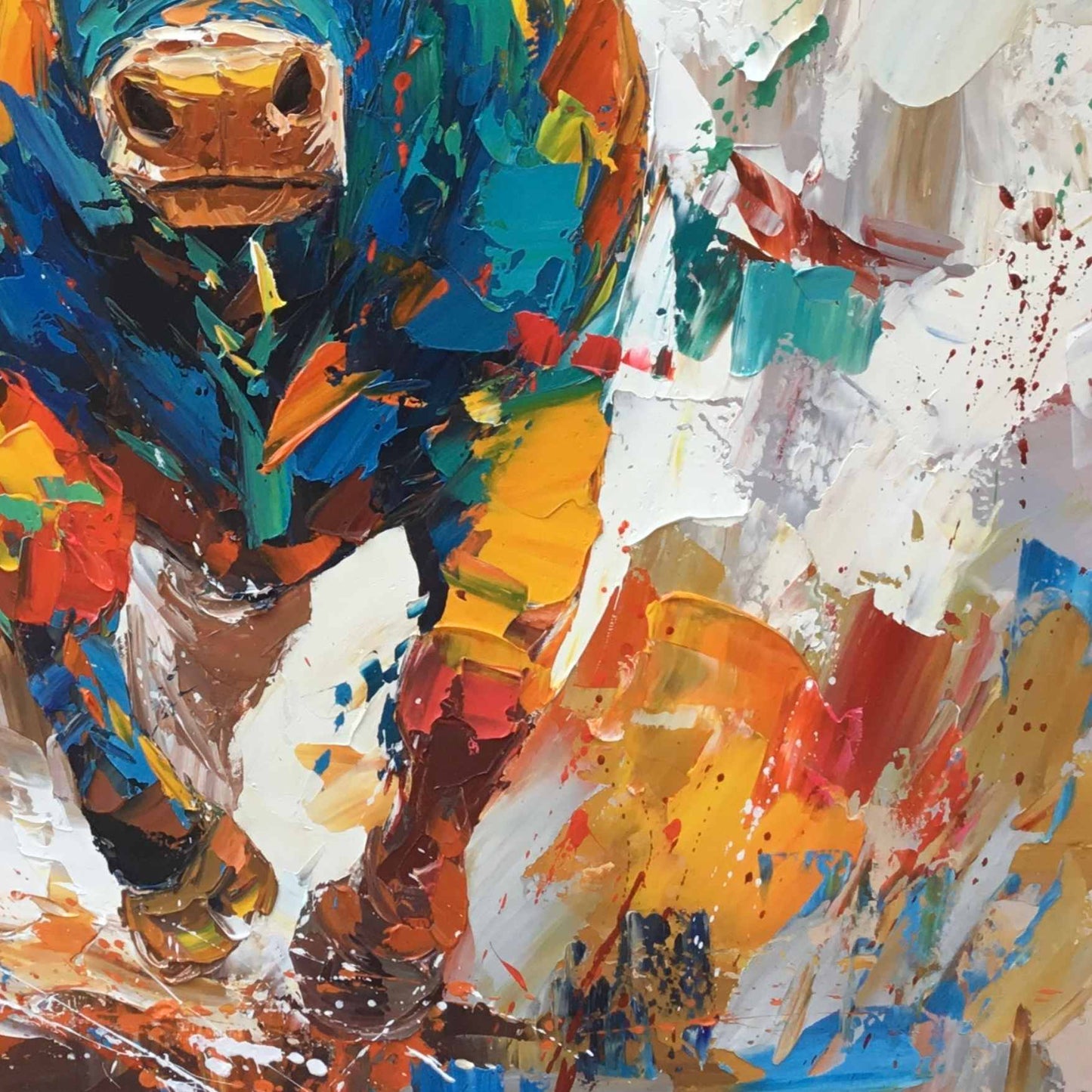 Ölgemälde Bull Burning Gaze