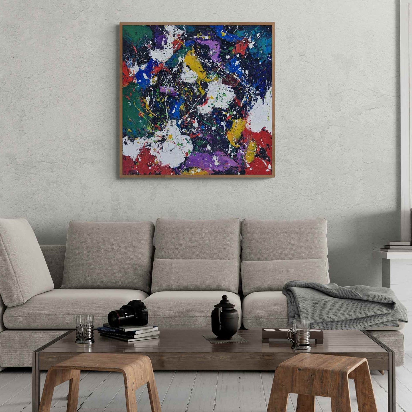 Gemälde Abstrakte Explosionsfreude 102x102 cm