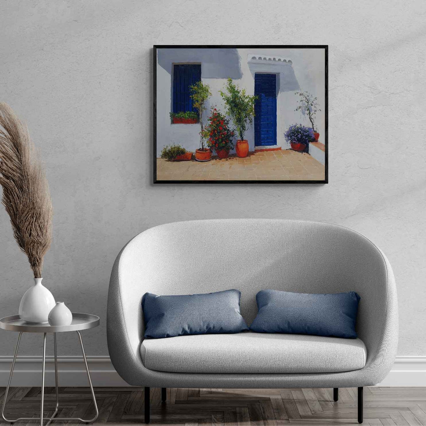 Das Portal und seine Blumen malen