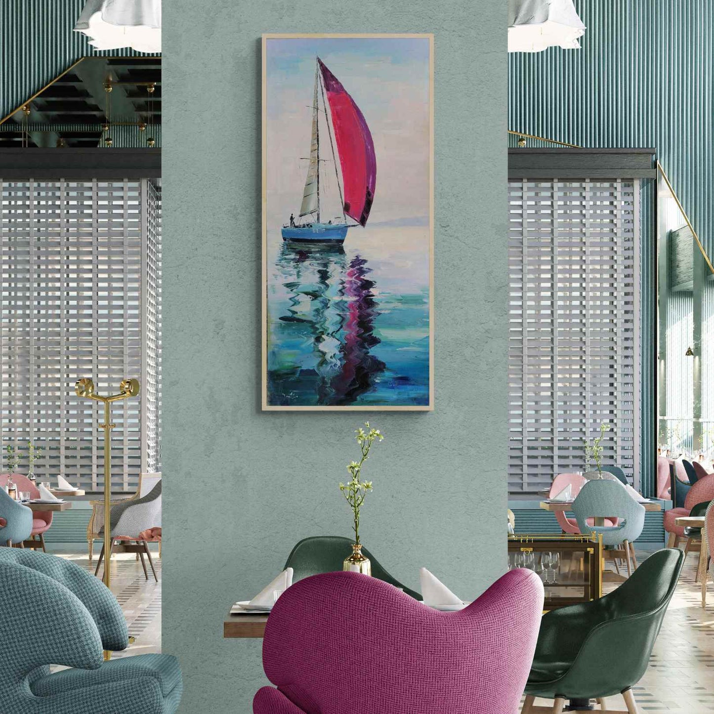 Malen der lila Kerze