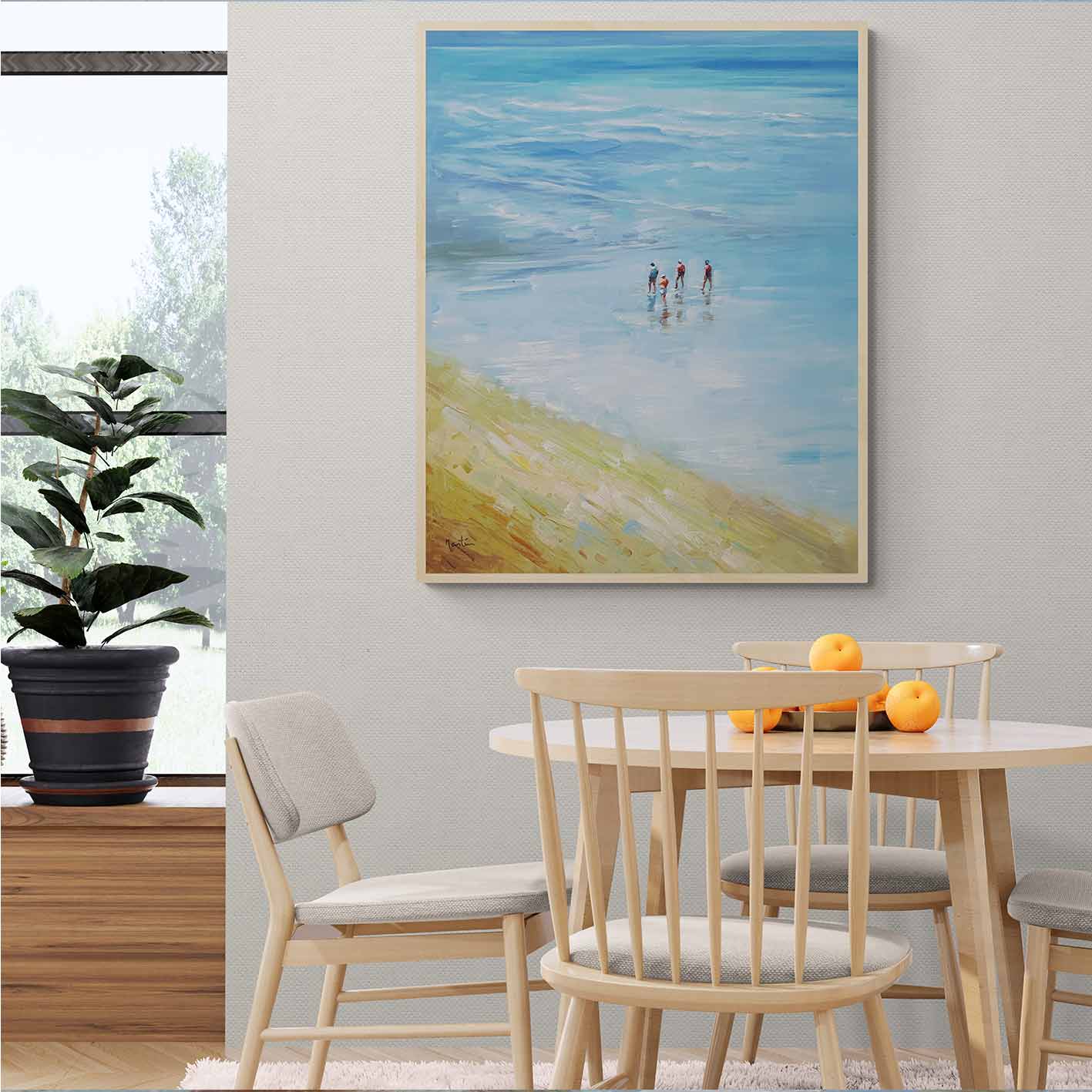 Painting Walking on the Shore 81x102 cm
