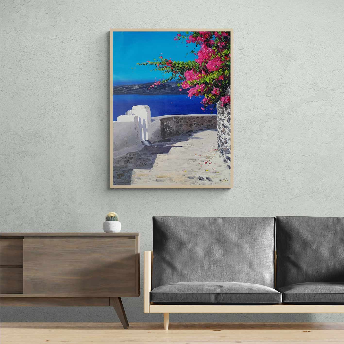 Pintura al Óleo Buganvilla Mar 81x102 cm