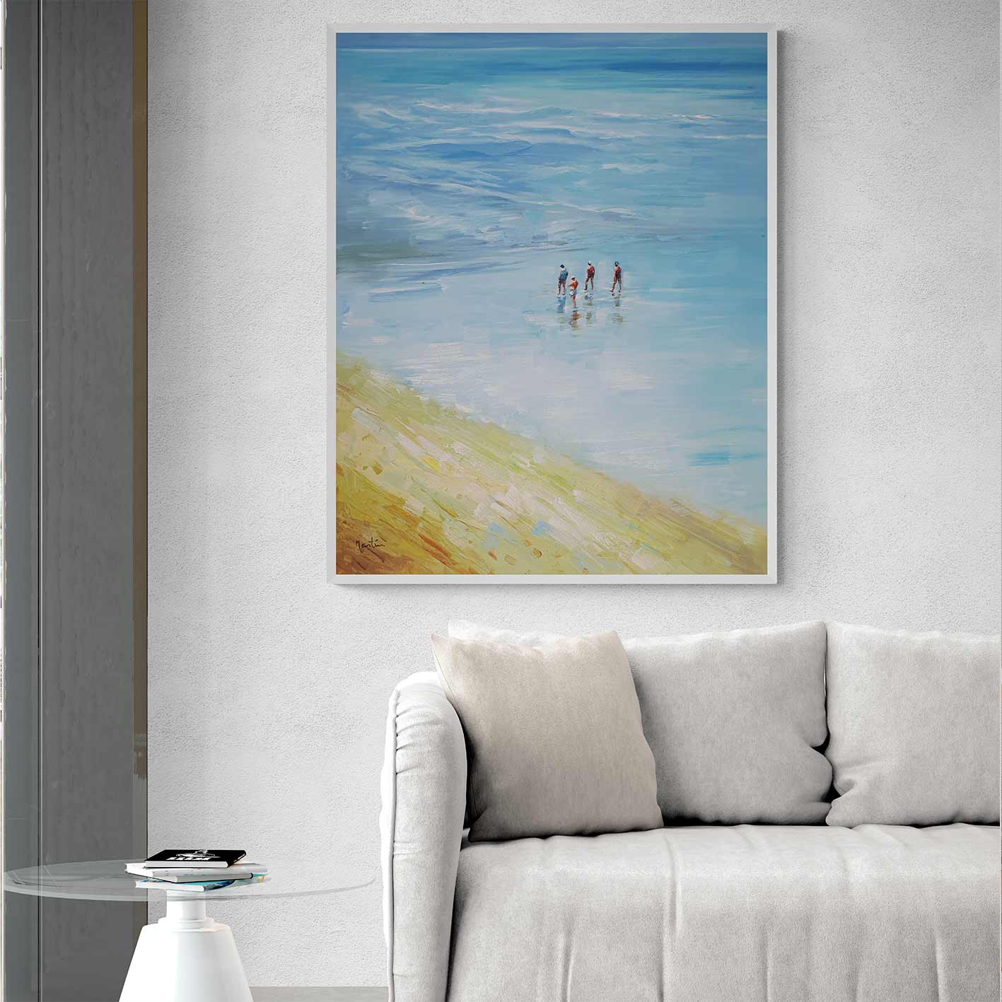 Painting Walking on the Shore 81x102 cm
