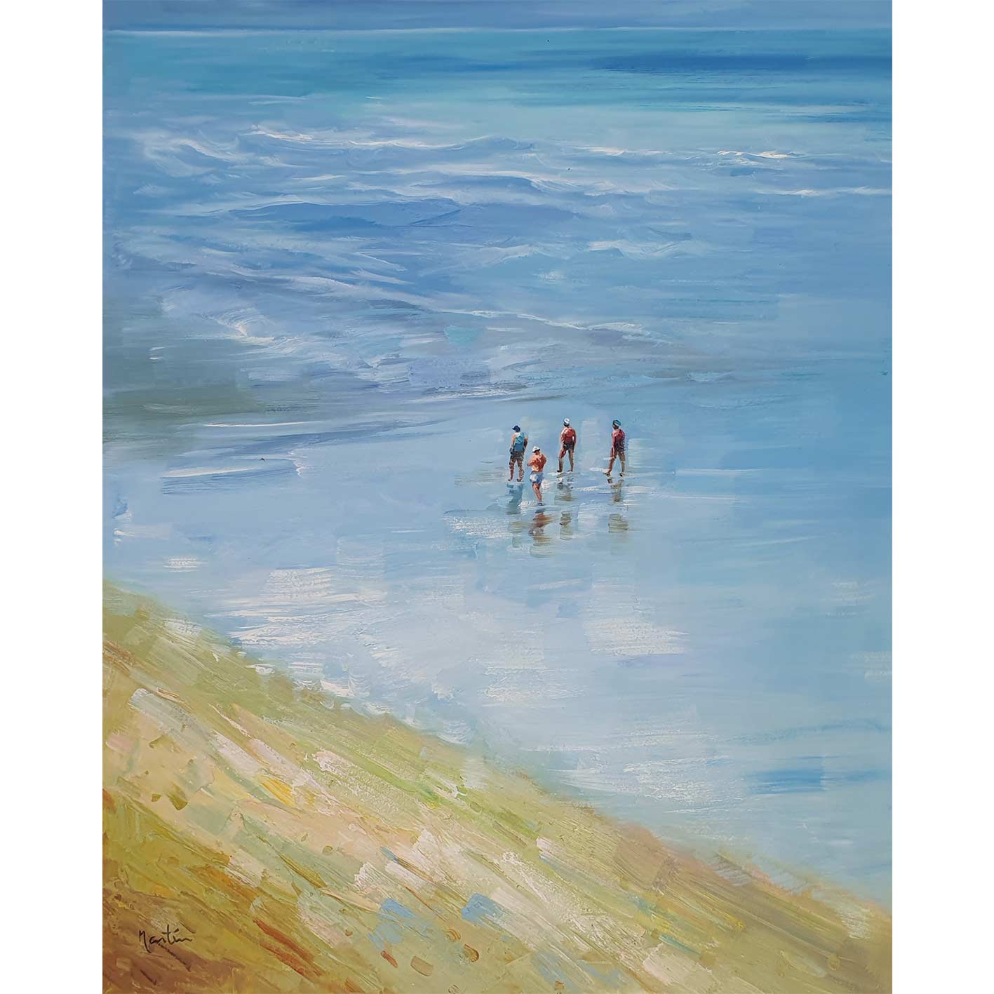Painting Walking on the Shore 81x102 cm