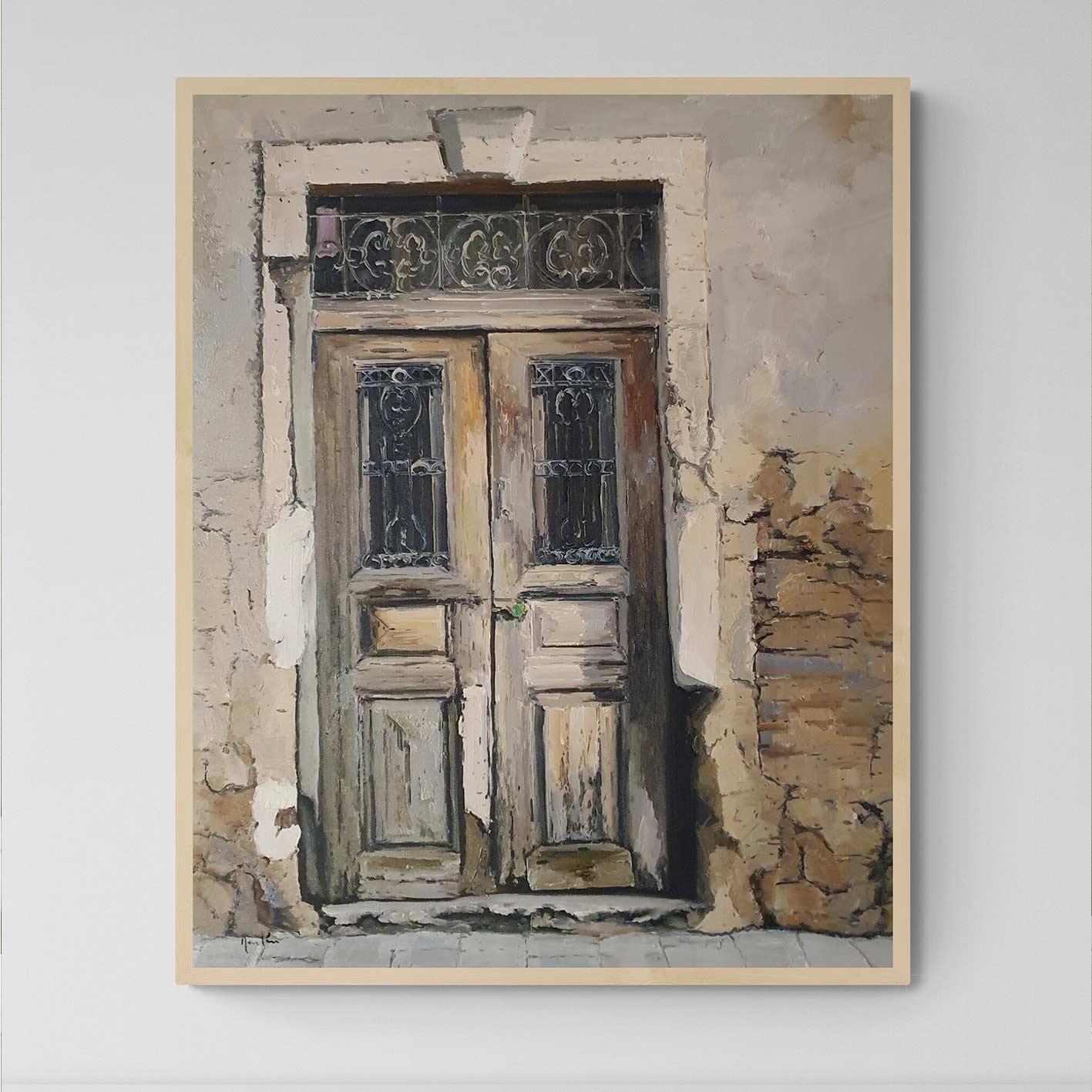 Malerei der Tür des alten Hauses