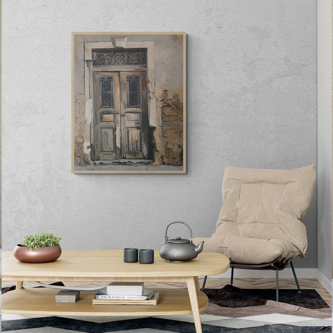 Malerei der Tür des alten Hauses