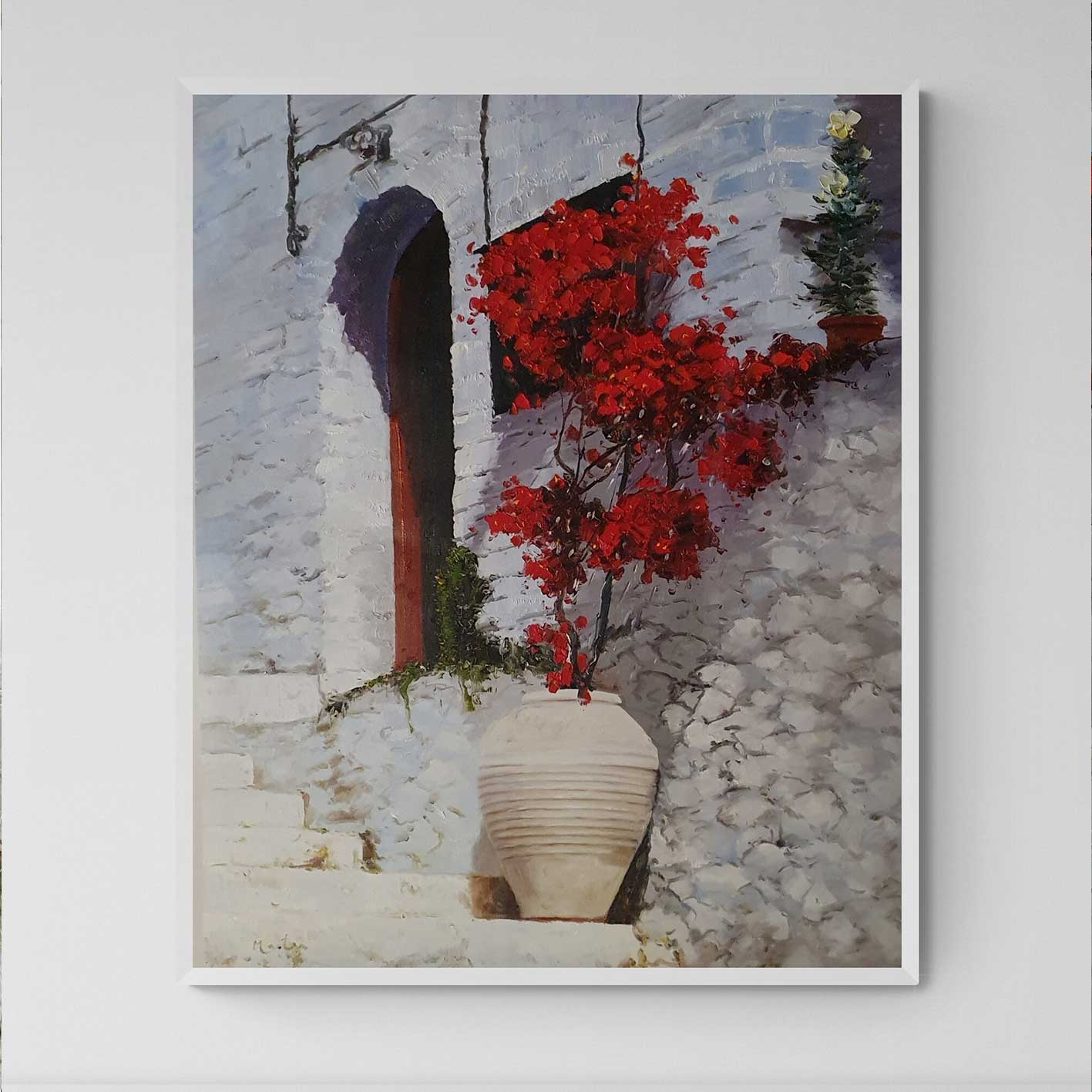 Rote Bougainvillea-Malerei