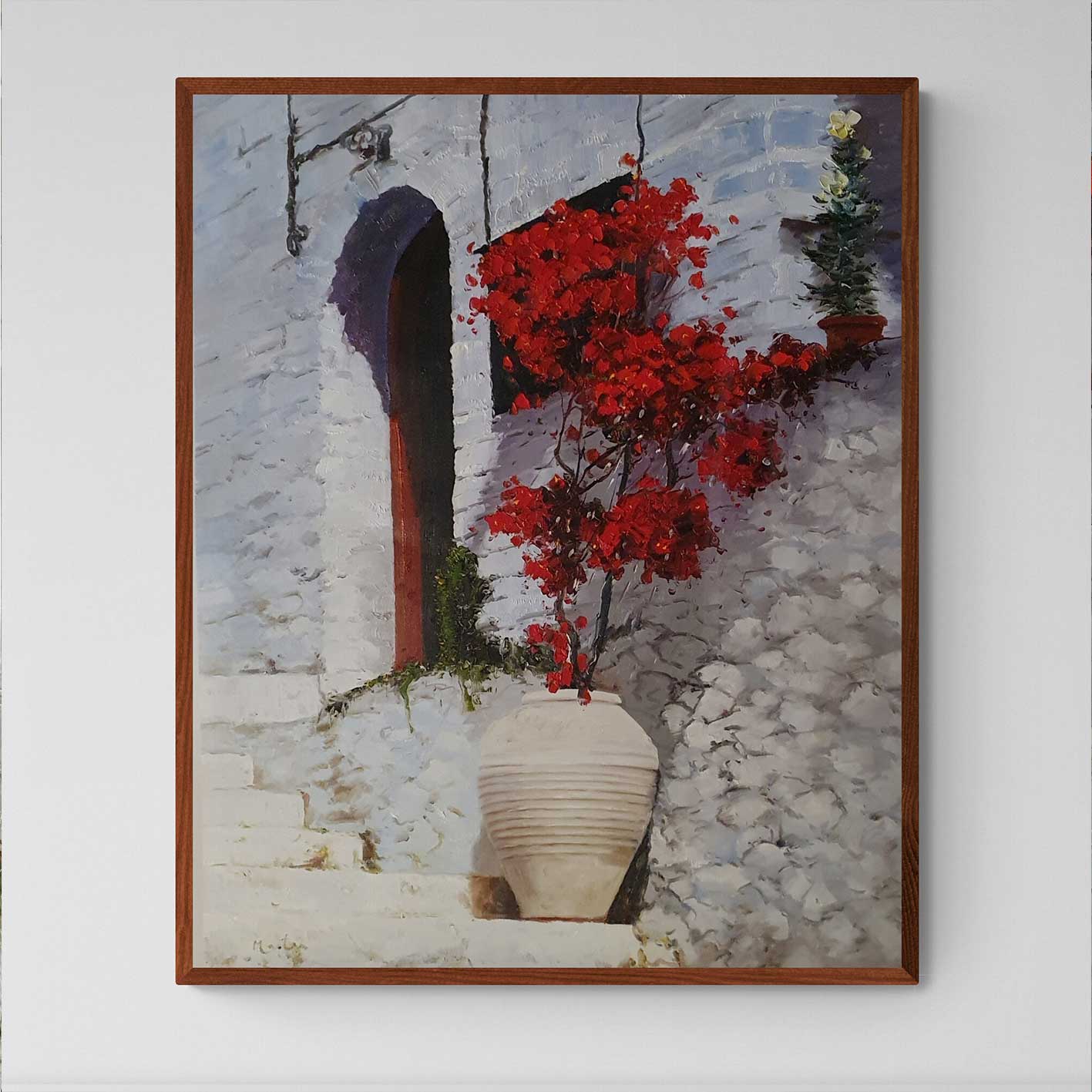 Rote Bougainvillea-Malerei