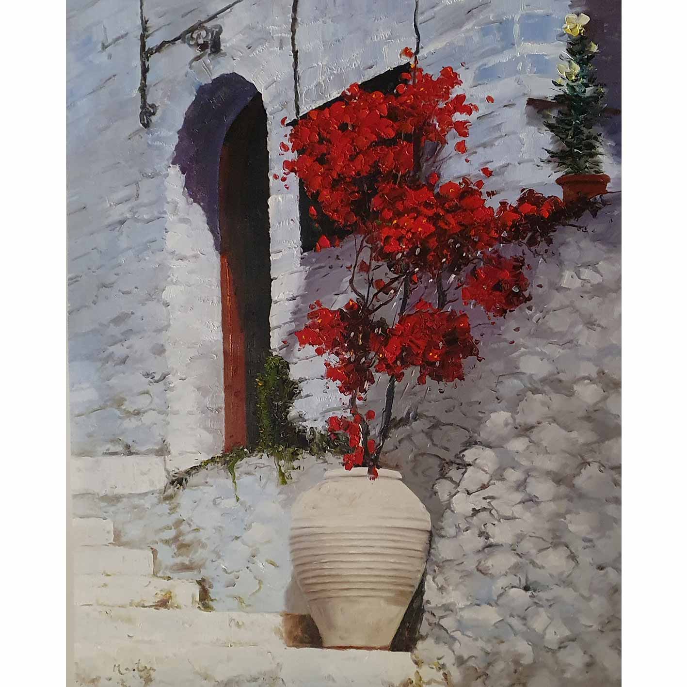 Rote Bougainvillea-Malerei