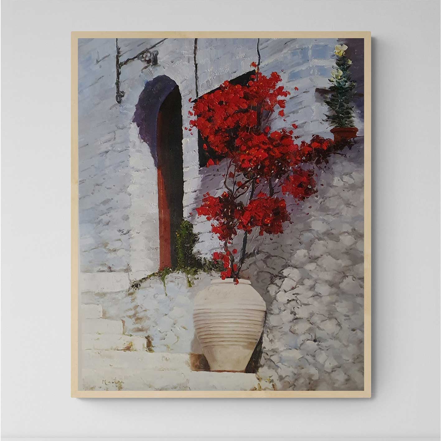 Rote Bougainvillea-Malerei