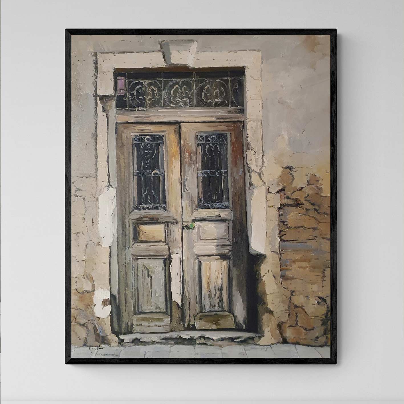 Malerei der Tür des alten Hauses