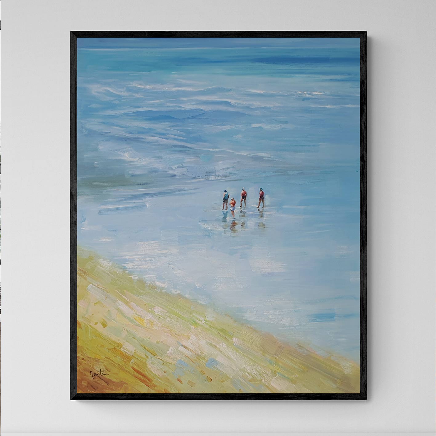 Painting Walking on the Shore 81x102 cm