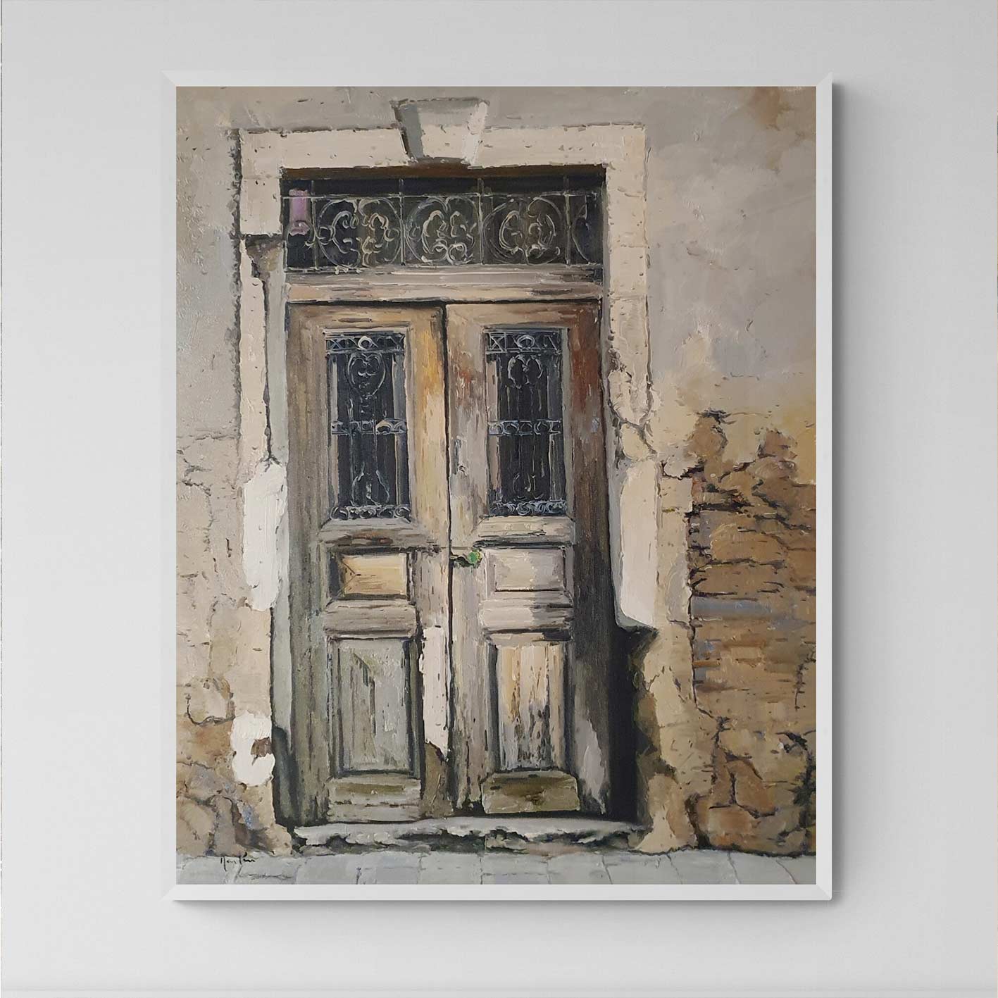 Malerei der Tür des alten Hauses