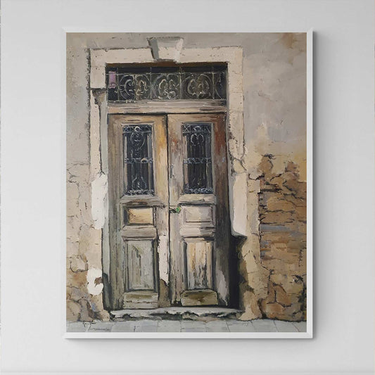 Malerei der Tür des alten Hauses