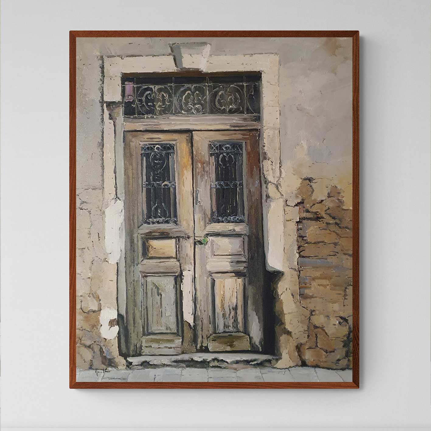 Malerei der Tür des alten Hauses