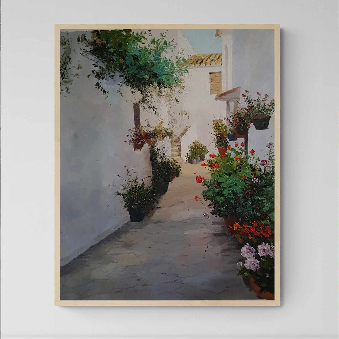 Malen auf der schmalen Straße