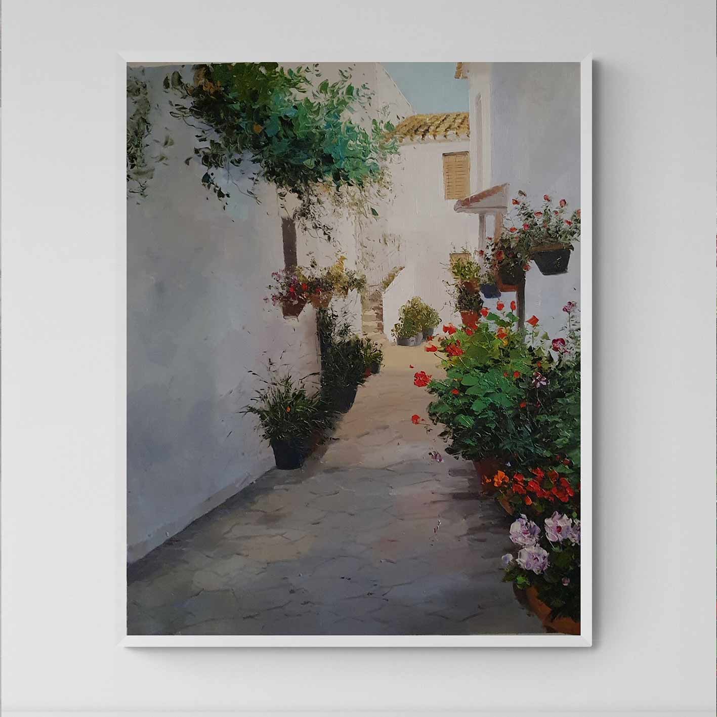 Malen auf der schmalen Straße