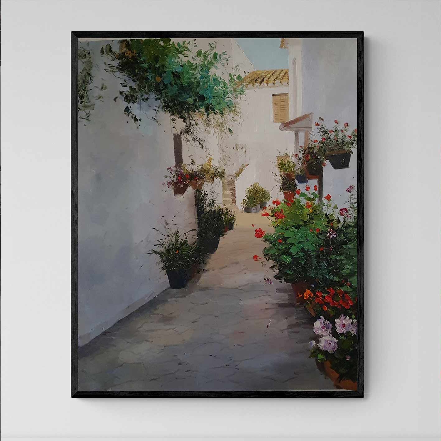 Malen auf der schmalen Straße