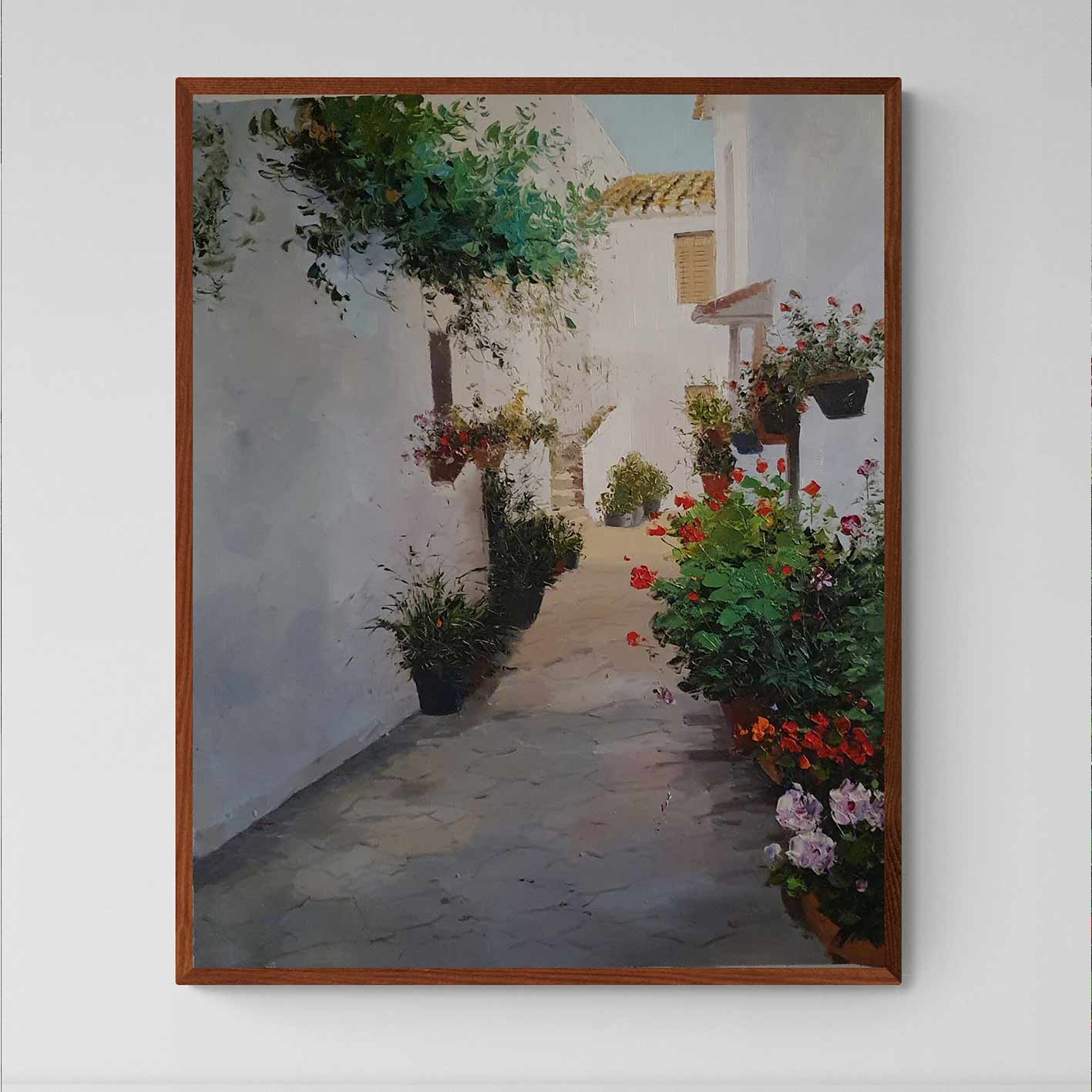 Malen auf der schmalen Straße