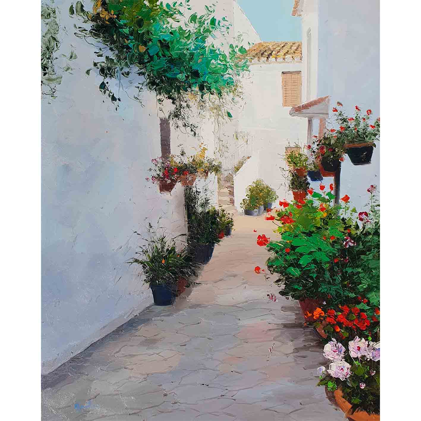 Malen auf der schmalen Straße