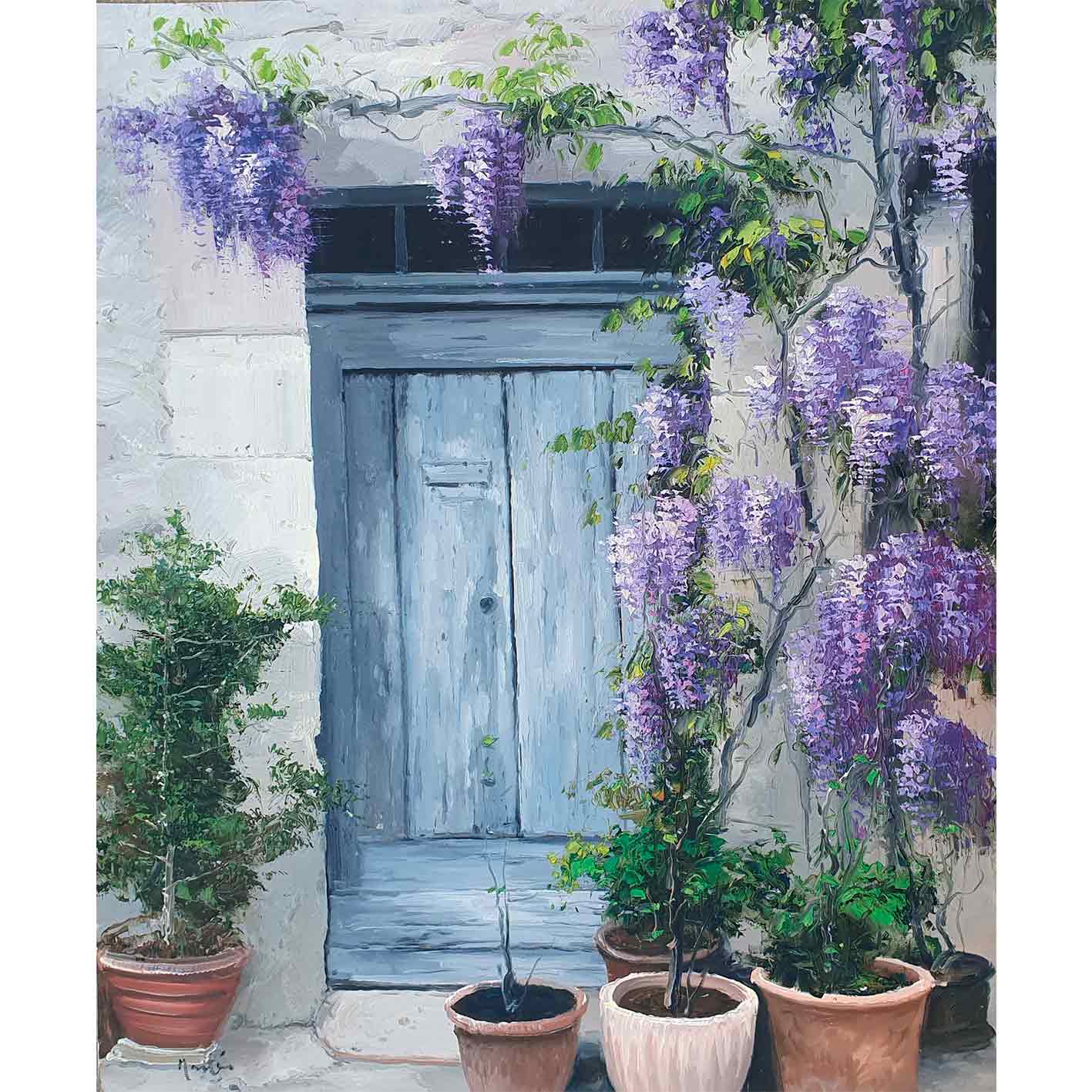 Pintura La Puerta de las Macetas 81x102 cm