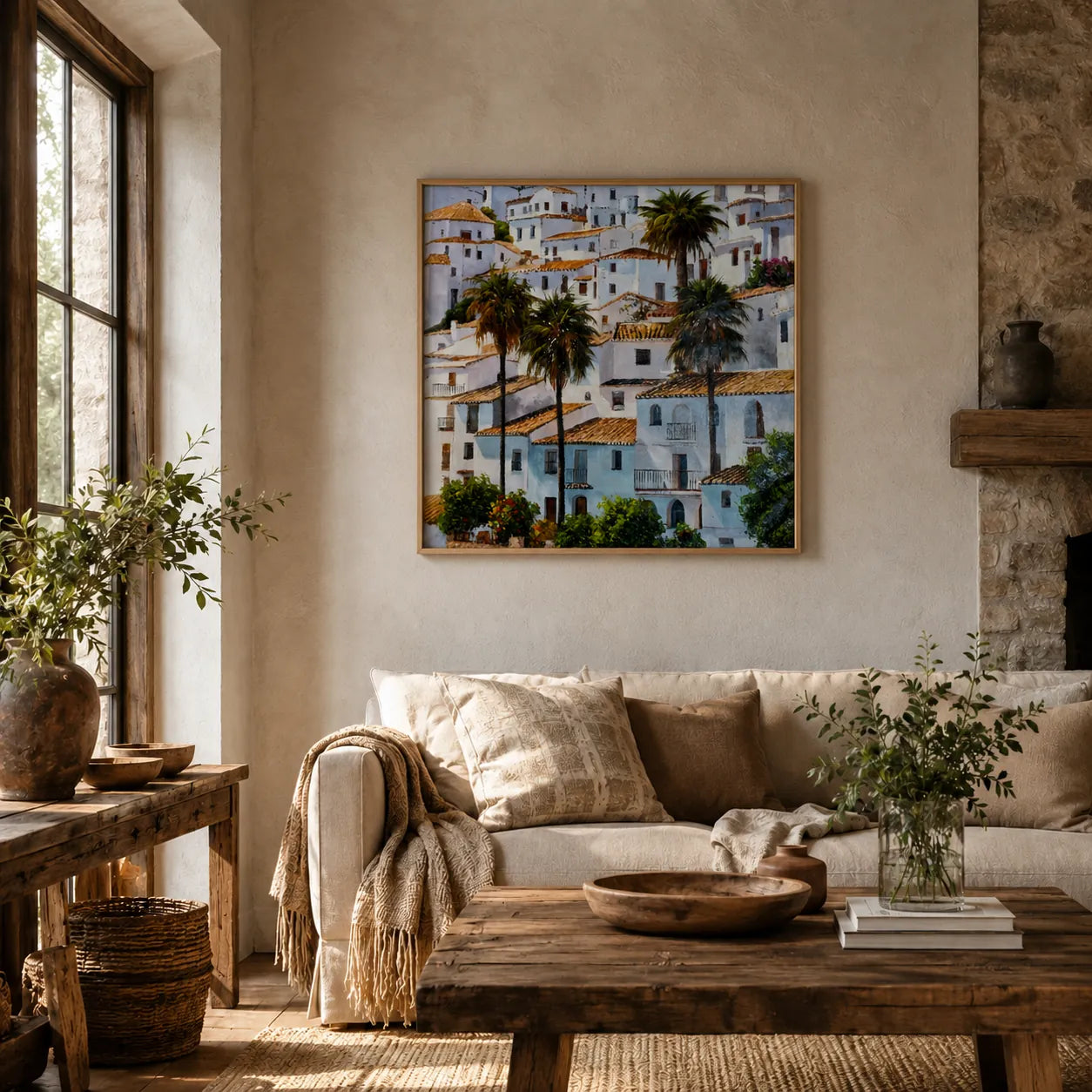 Gemälde Pueblo Andaluz 102x102 cm