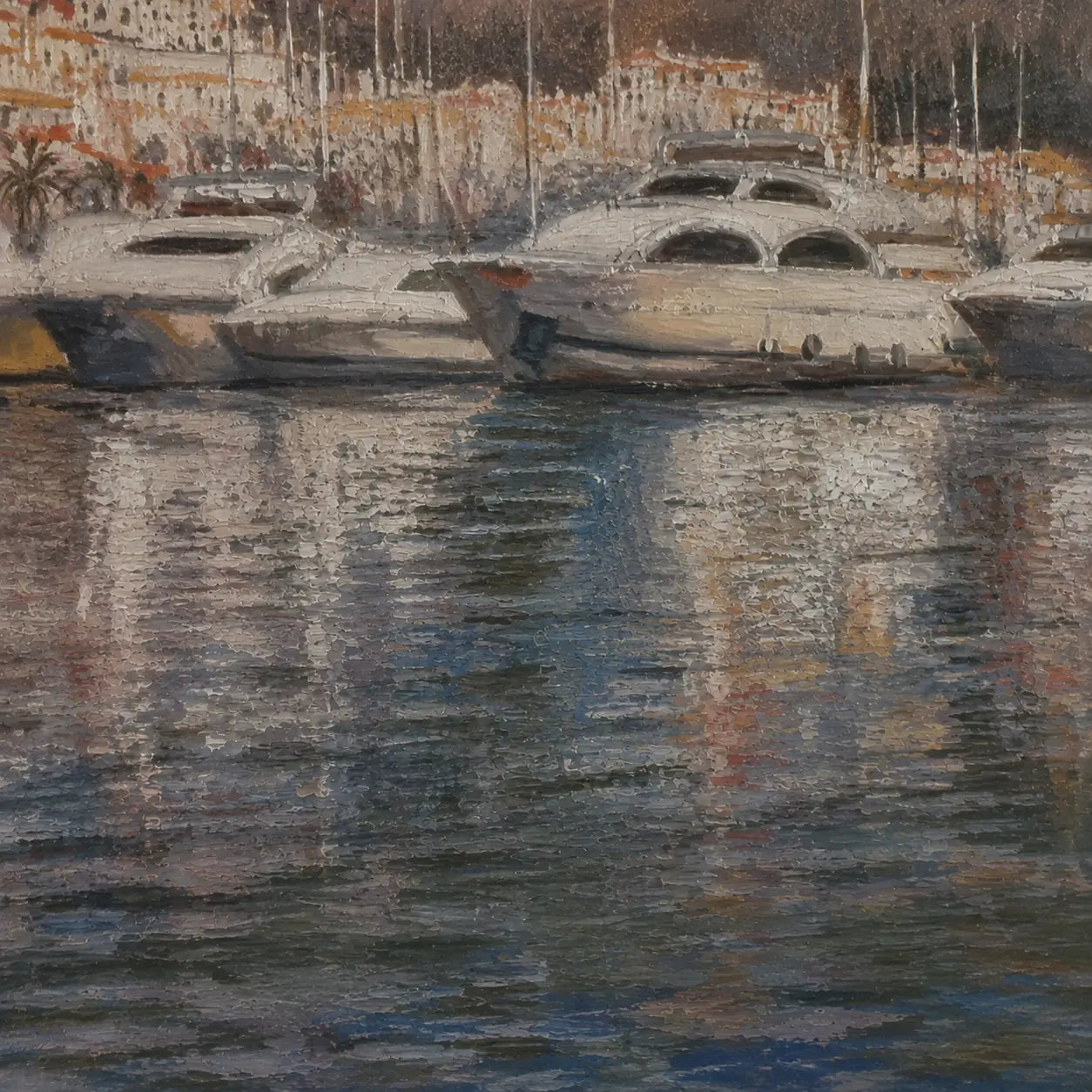 Hand-Painted Oil Puerto Banús 120x70 cm