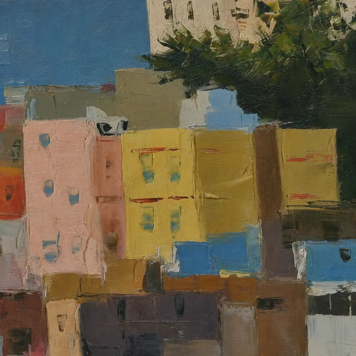 Hand-Painted Oil Favelas 100x100 cm
