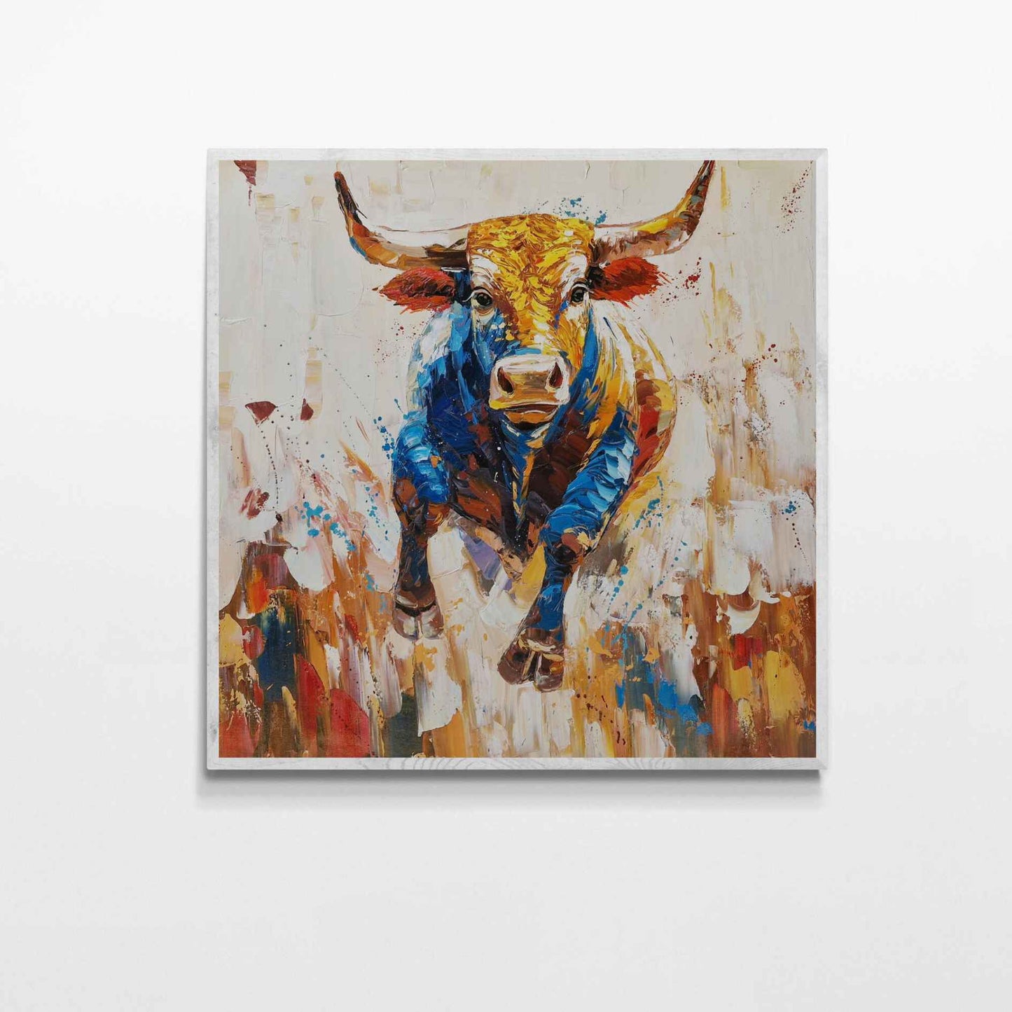 Pintura Toro Multicolor al Óleo 100x100 cm