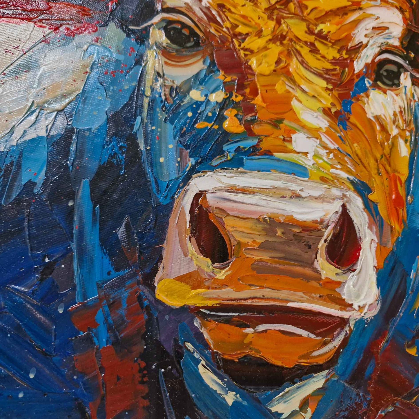 Pintura Toro Multicolor al Óleo 100x100 cm