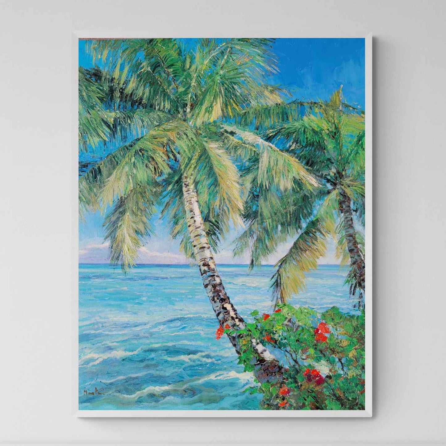 Painting The Palm Tree on the Beach 81x102 cm