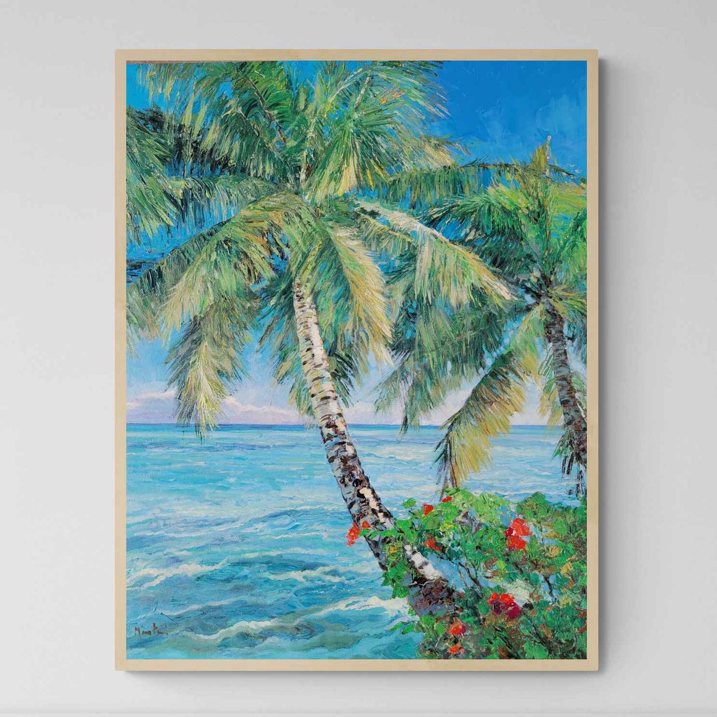 Painting The Palm Tree on the Beach 81x102 cm