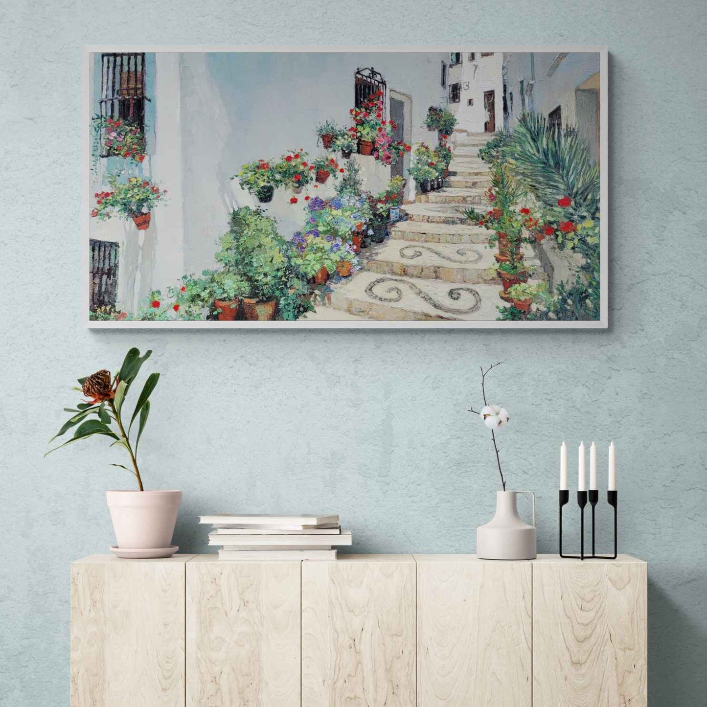 Painting the Village Staircase 60x120 cm