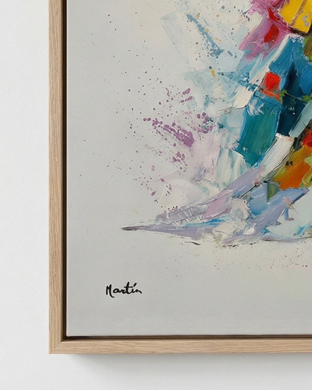 Martín | Pintura al óleo de mujer con vestido colorido 120x90 cm