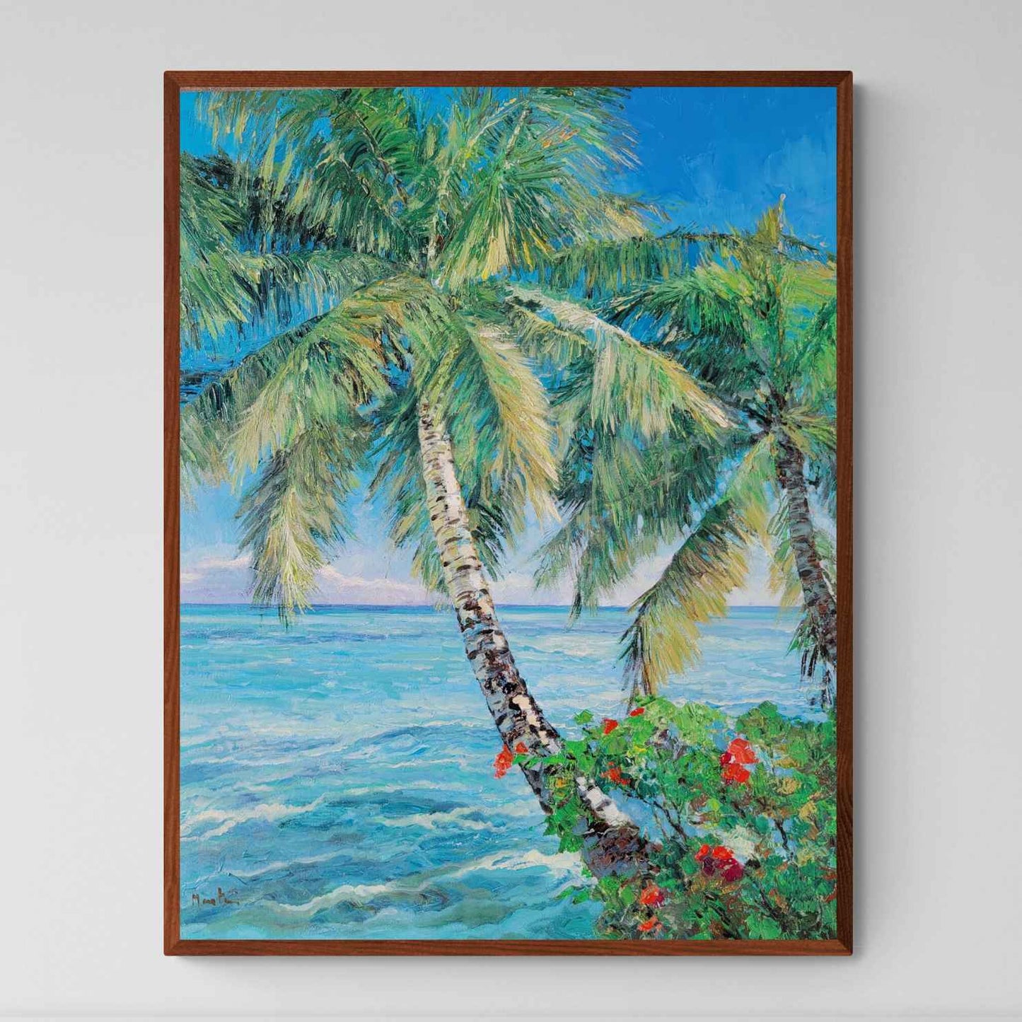 Painting The Palm Tree on the Beach 81x102 cm