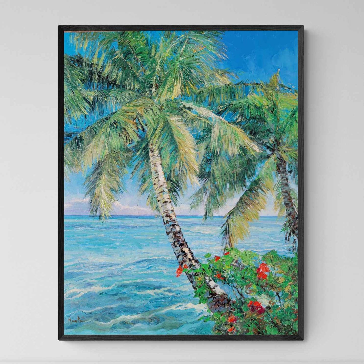 Painting The Palm Tree on the Beach 81x102 cm