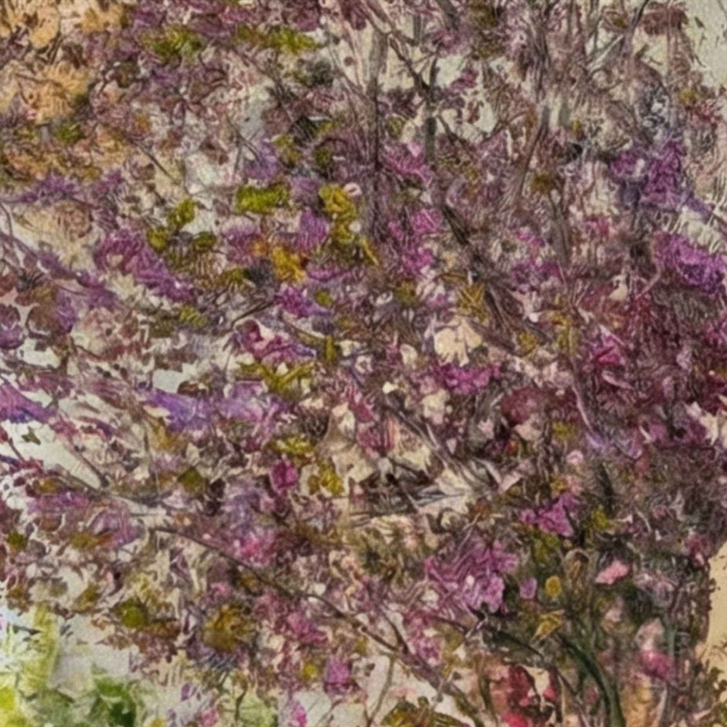 Ölgemälde „Mediterrane Straße mit Bougainvillea“, Werk von Martín Pintor