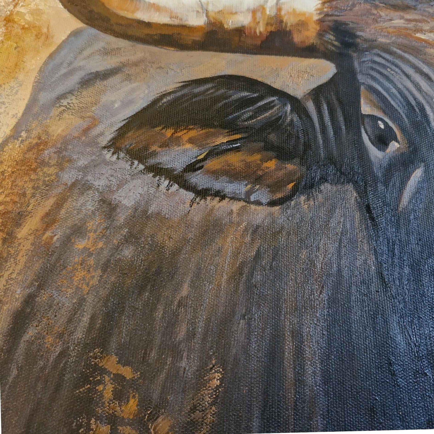 Cuadro al Óleo de Toro Ibérico Pintado a Mano – Arte Animal 110x75 cm