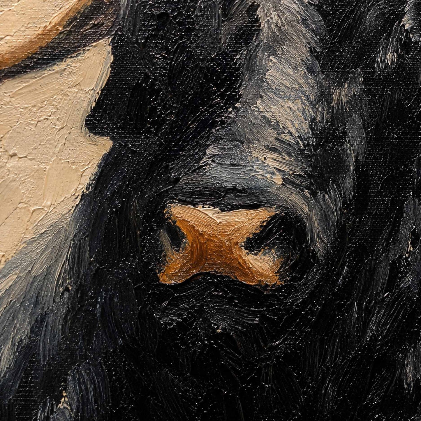 Toro Clásico   — Cuadro de toro pintado a mano, óleo 80×100 cm