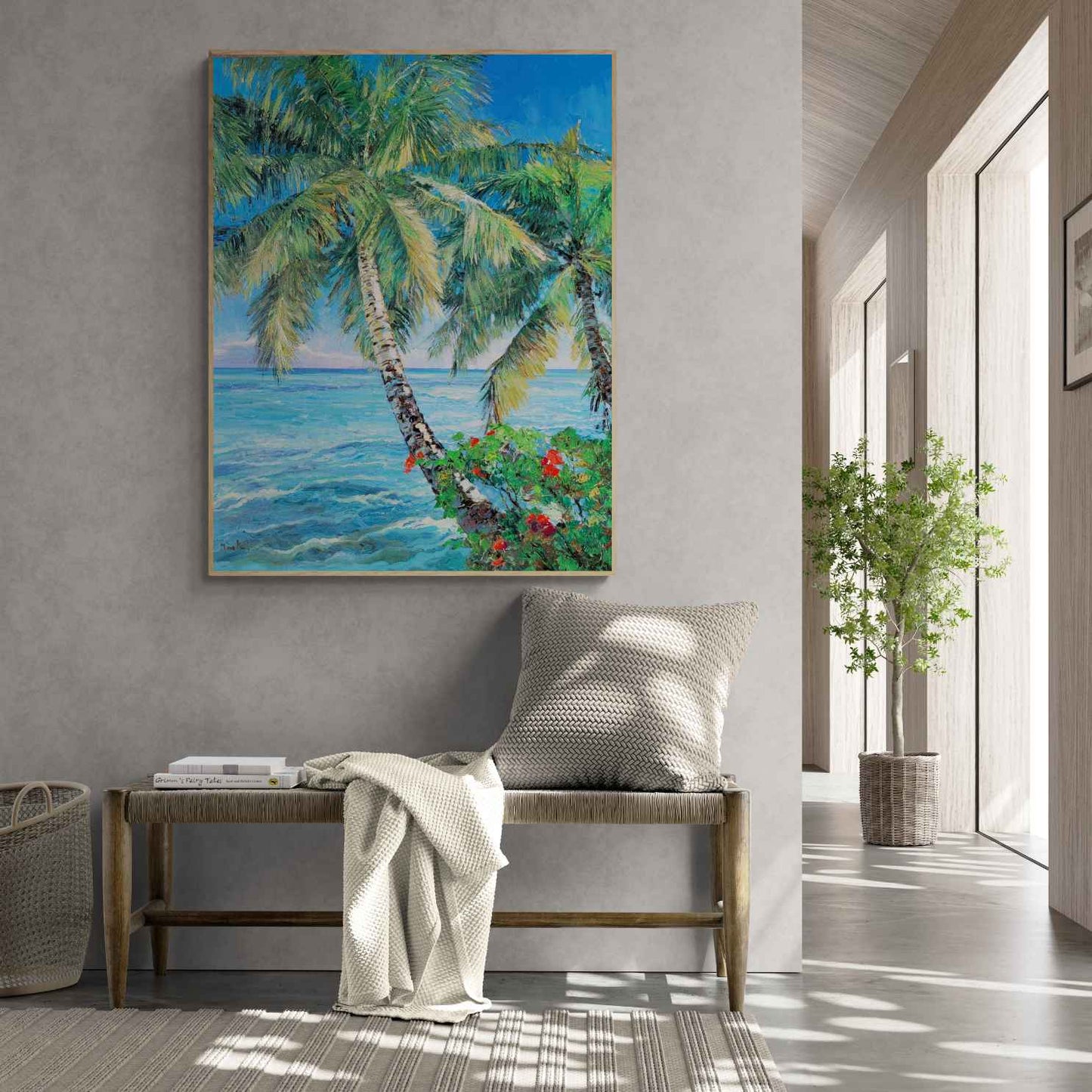 Painting The Palm Tree on the Beach 81x102 cm